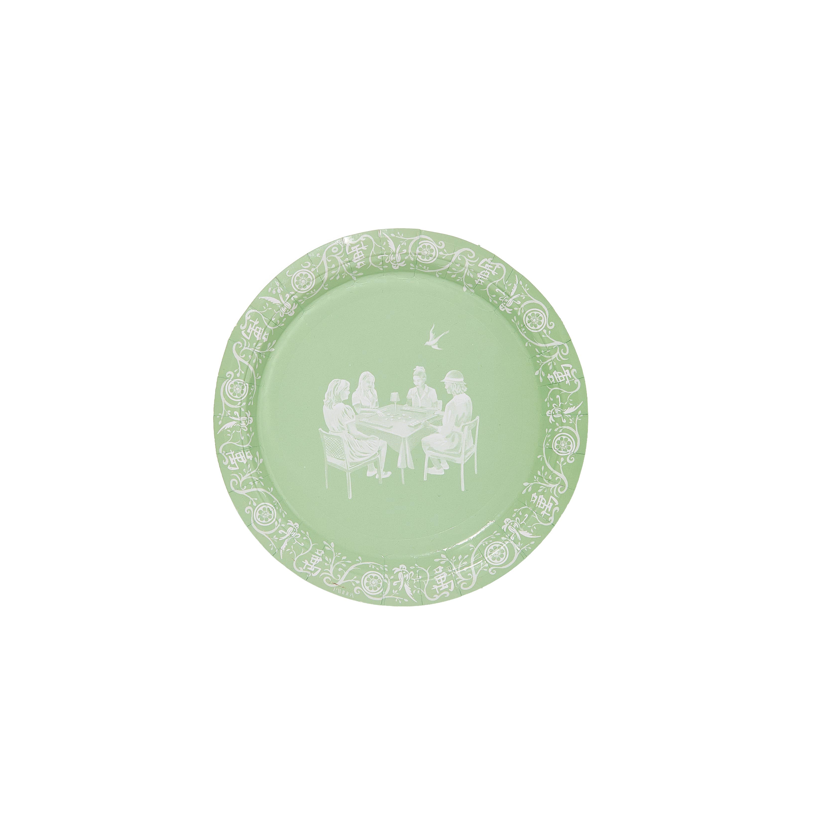 Mahjong Jasperware Inspired Salad Paper Plates - Set of 8