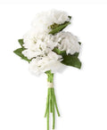 13 inch white real touch hydrangea bundle (6 stems)