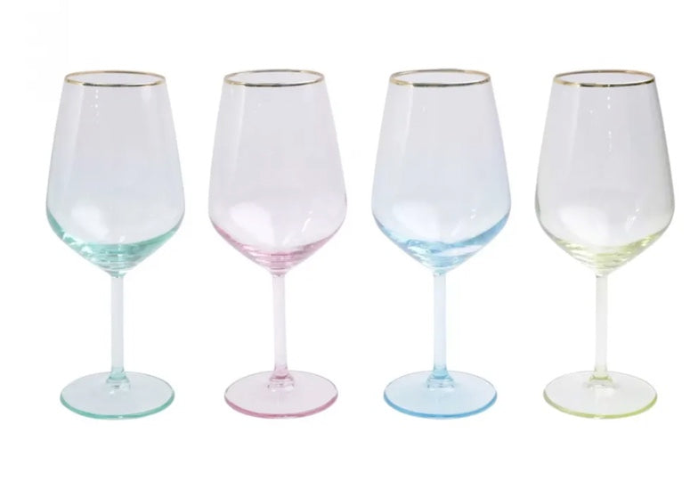 Vietri Colored Stemmed Wine Glass