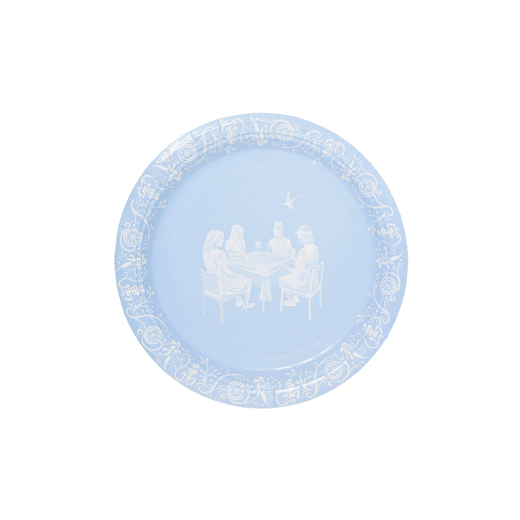 Mahjong Jasperware Inspired Salad Paper Plates - Set of 8
