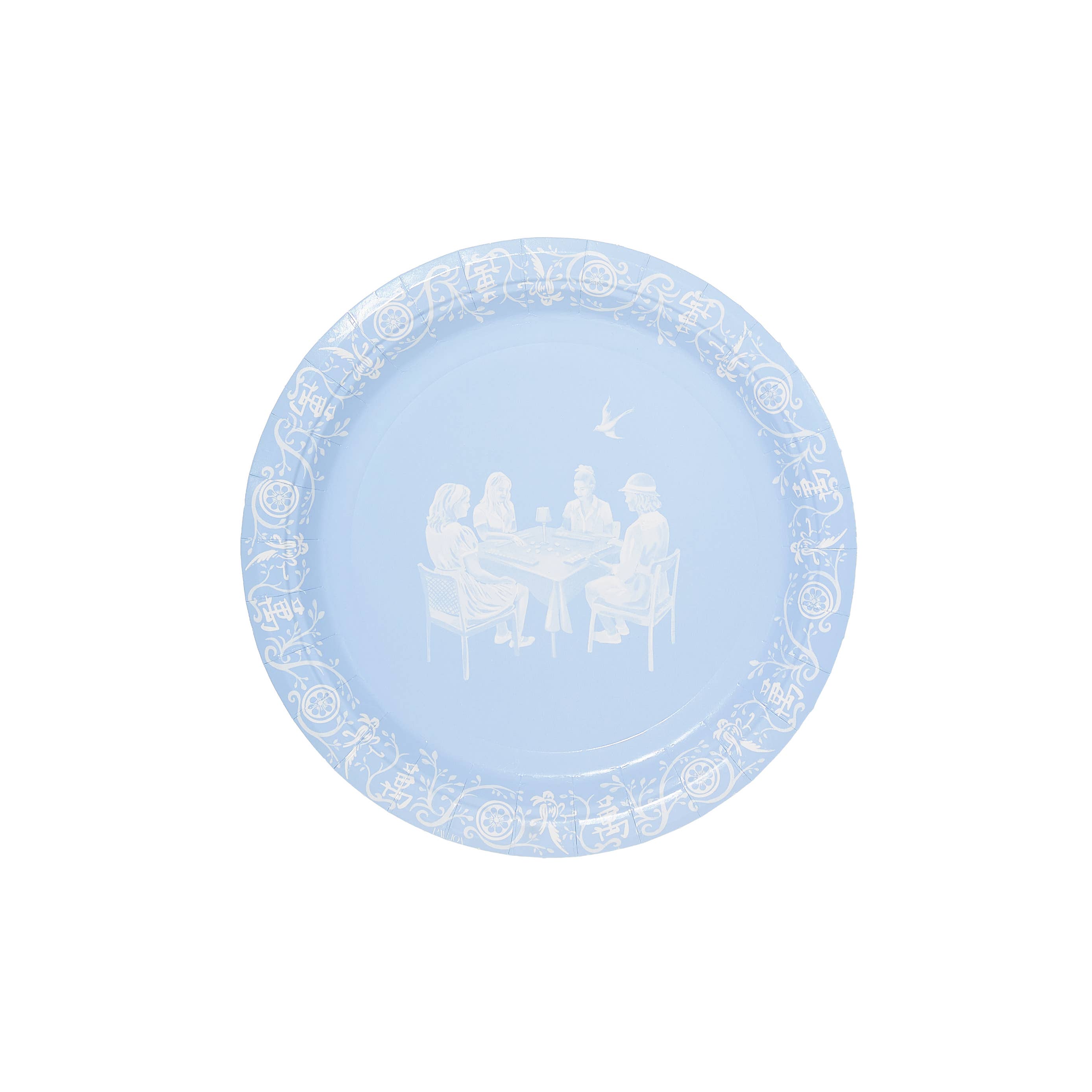 Mahjong Jasperware Inspired Salad Paper Plates - Set of 8