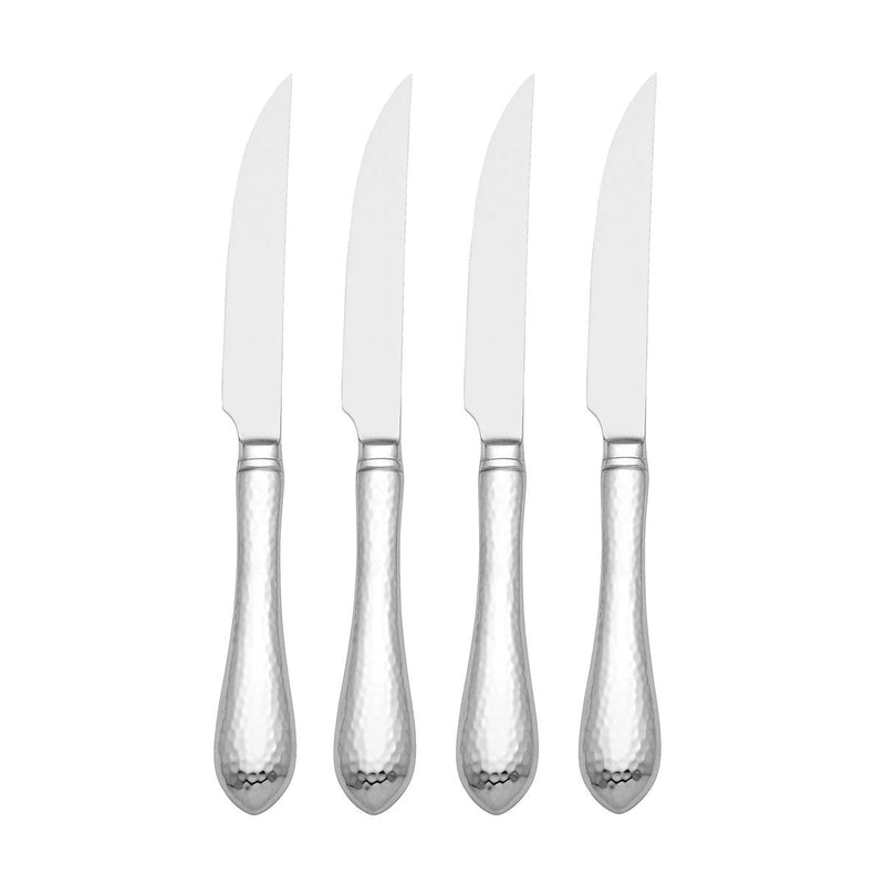 Reed and Barton Set of 4 Hammered Steak Knives