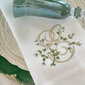 Floral Monogram B tea towel
