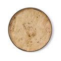 Large burled wood pattern round tray