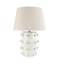 White stoneware table lamp