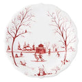 Country Estate Winter Frolic Dessert Plate in Ruby