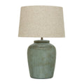 Aqua stoneware lamp