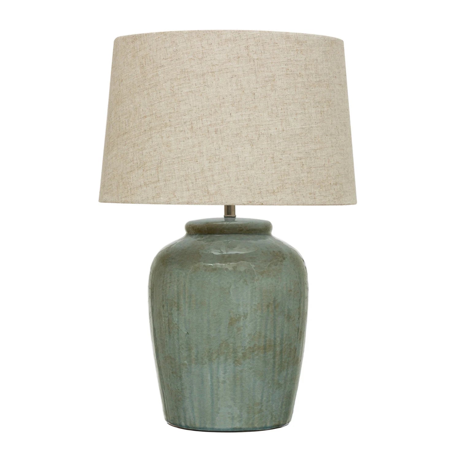 Aqua stoneware lamp