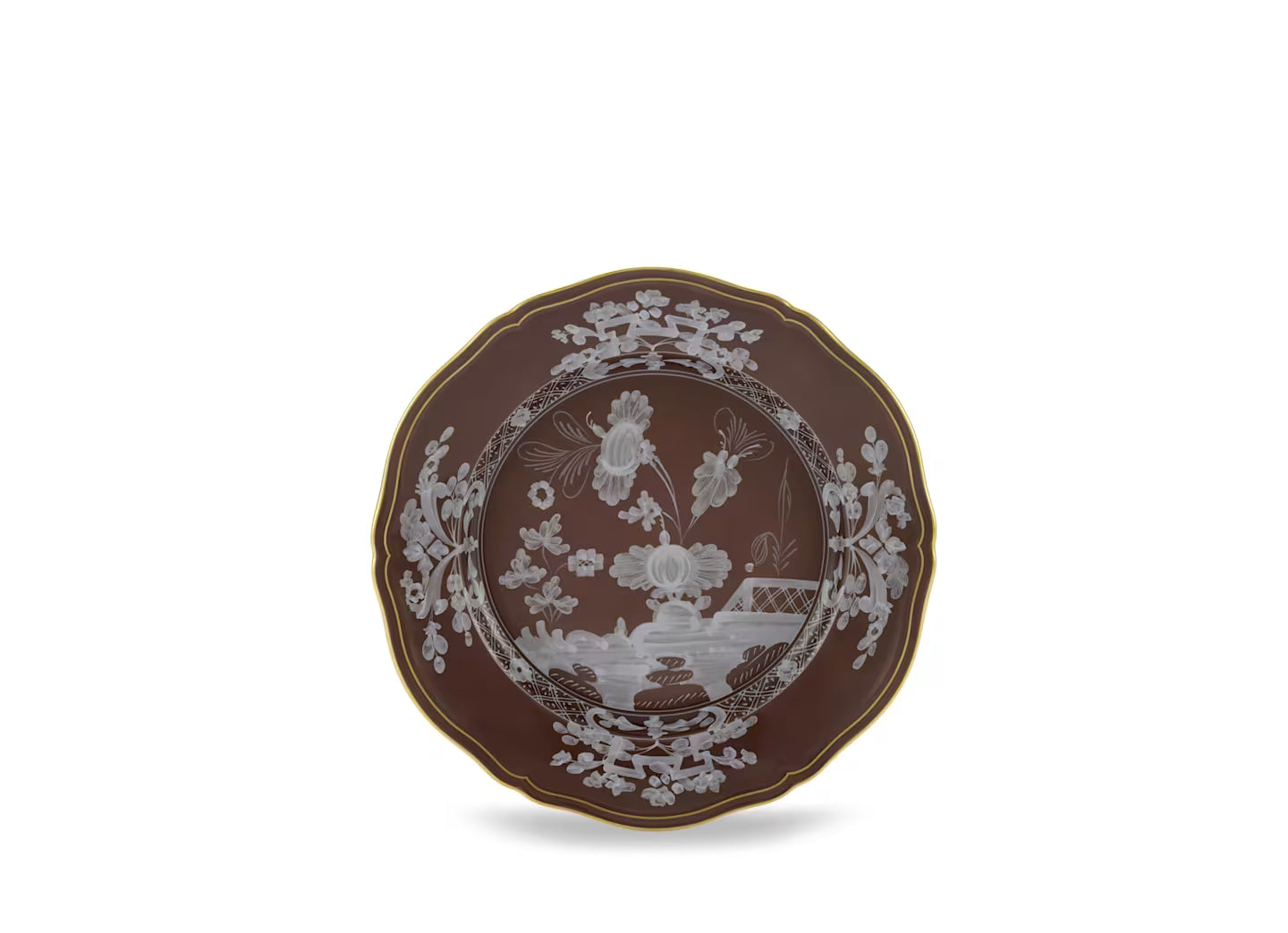 Ginori Oriente Italiano Flat Plate in Castagna