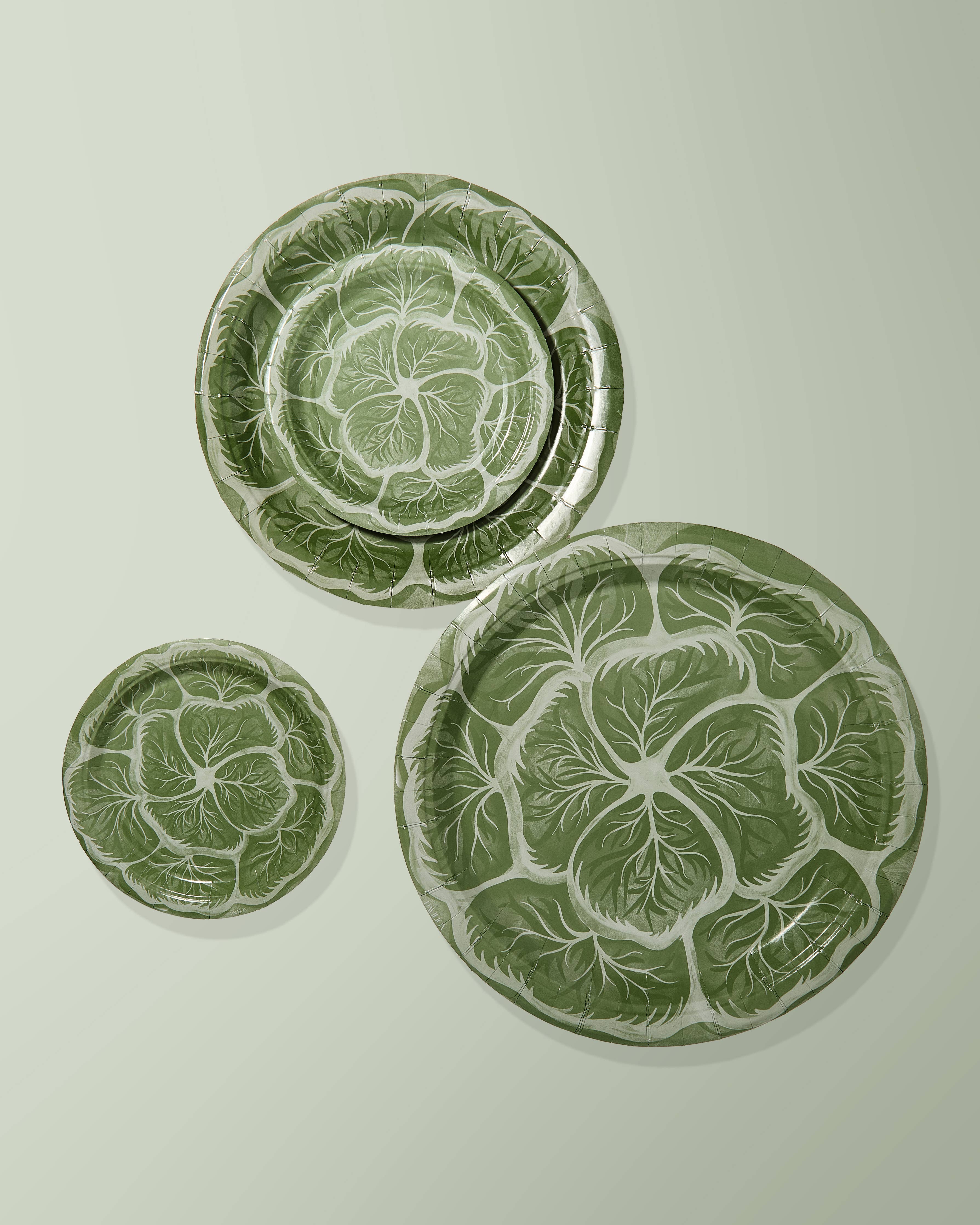 Mini Hors D'oeuvre Cabbage Paper Plates Set of 8