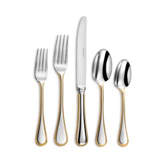 Couzon Le Perle Gold Accent 5-Piece Flatware