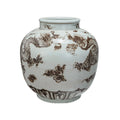Hand-Painted Porcelain Vintage Reproduction Vase w/ Dragons