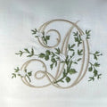 Floral Monogram D tea towel