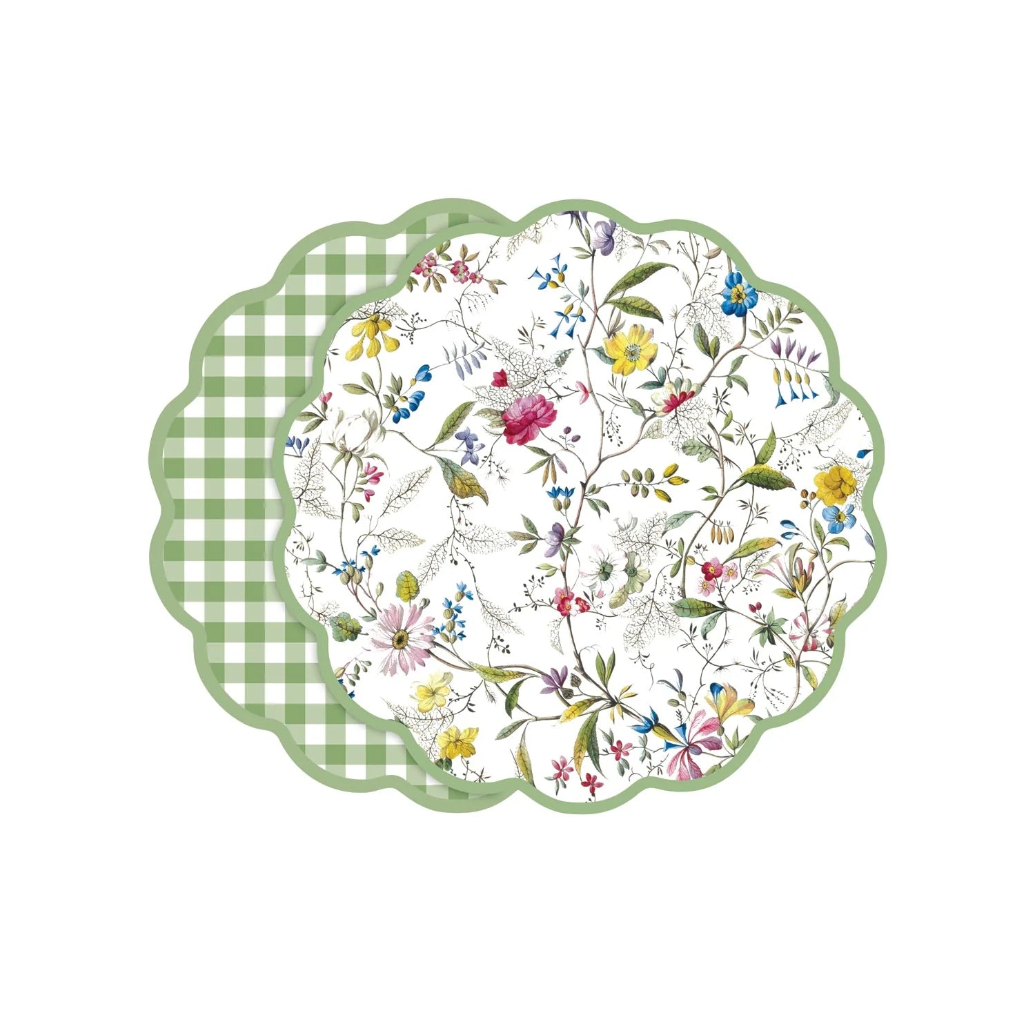 Vida springtime floral & gingham reversible placemat s/4