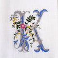 Heritage Floral Monogram K tea towel