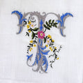 Heritage Floral Monogram T  tea towel