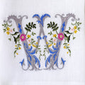 Heritage Floral Monogram W tea towel