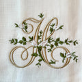 Floral Monogram H tea towel