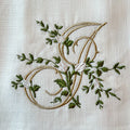 Floral Monogram J tea towel