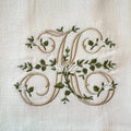 Floral Monogram K tea towel
