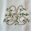 Floral Monogram L tea towel