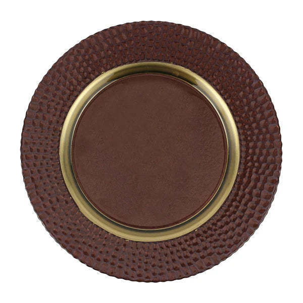 Vietri Pelli Glass Brown Charger