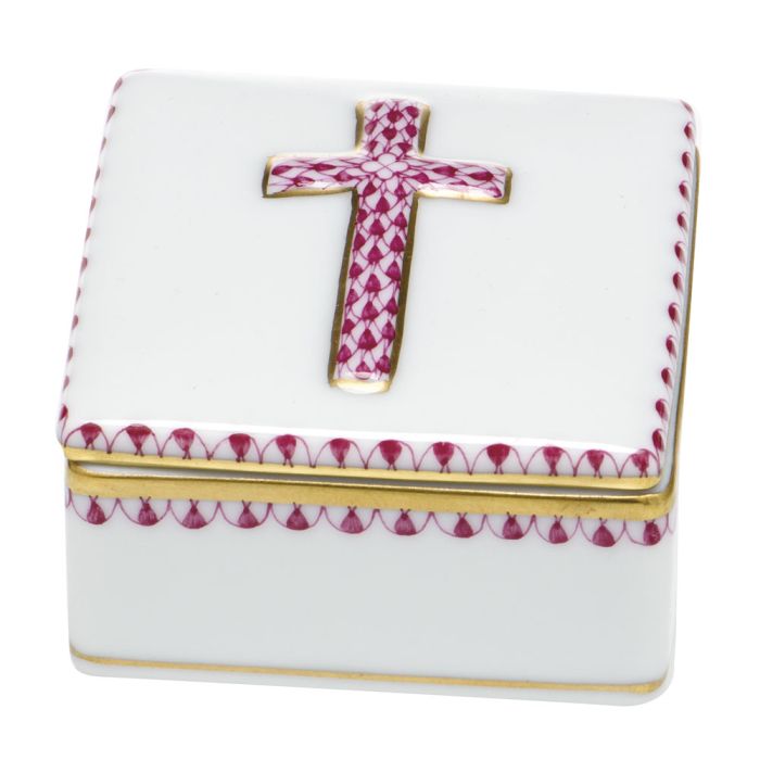 Herend Prayer Box in Rasberry