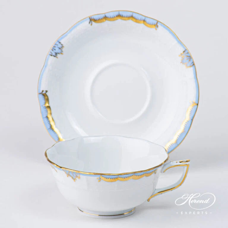Herend Princess Victoria Light Blue Tea Cup and Saucer