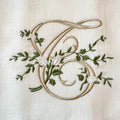 Floral Monogram T Tea towel